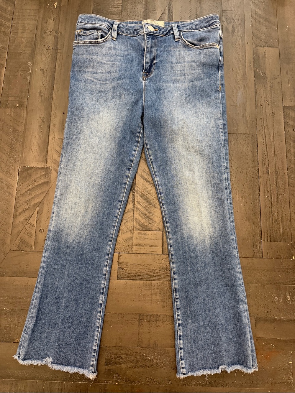 Free People Light Blue Jeans with Frayed Hem